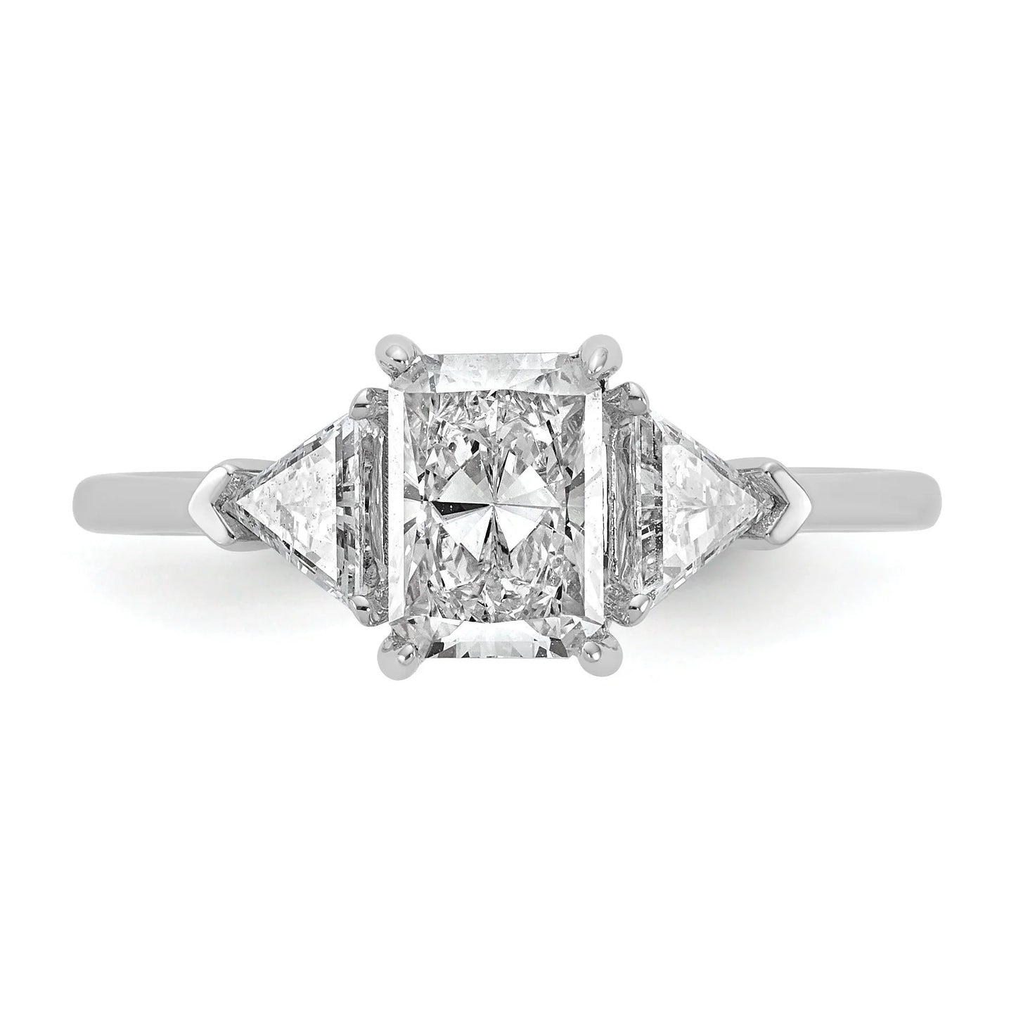 14K White Gold Lab Grown Diamond 3-Stone Bridal Ring