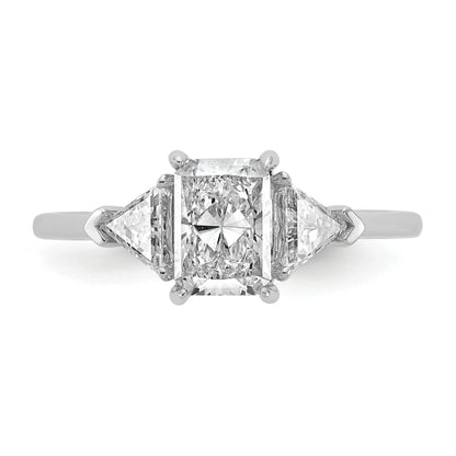 14K White Gold Lab Grown Diamond 3-Stone Bridal Ring