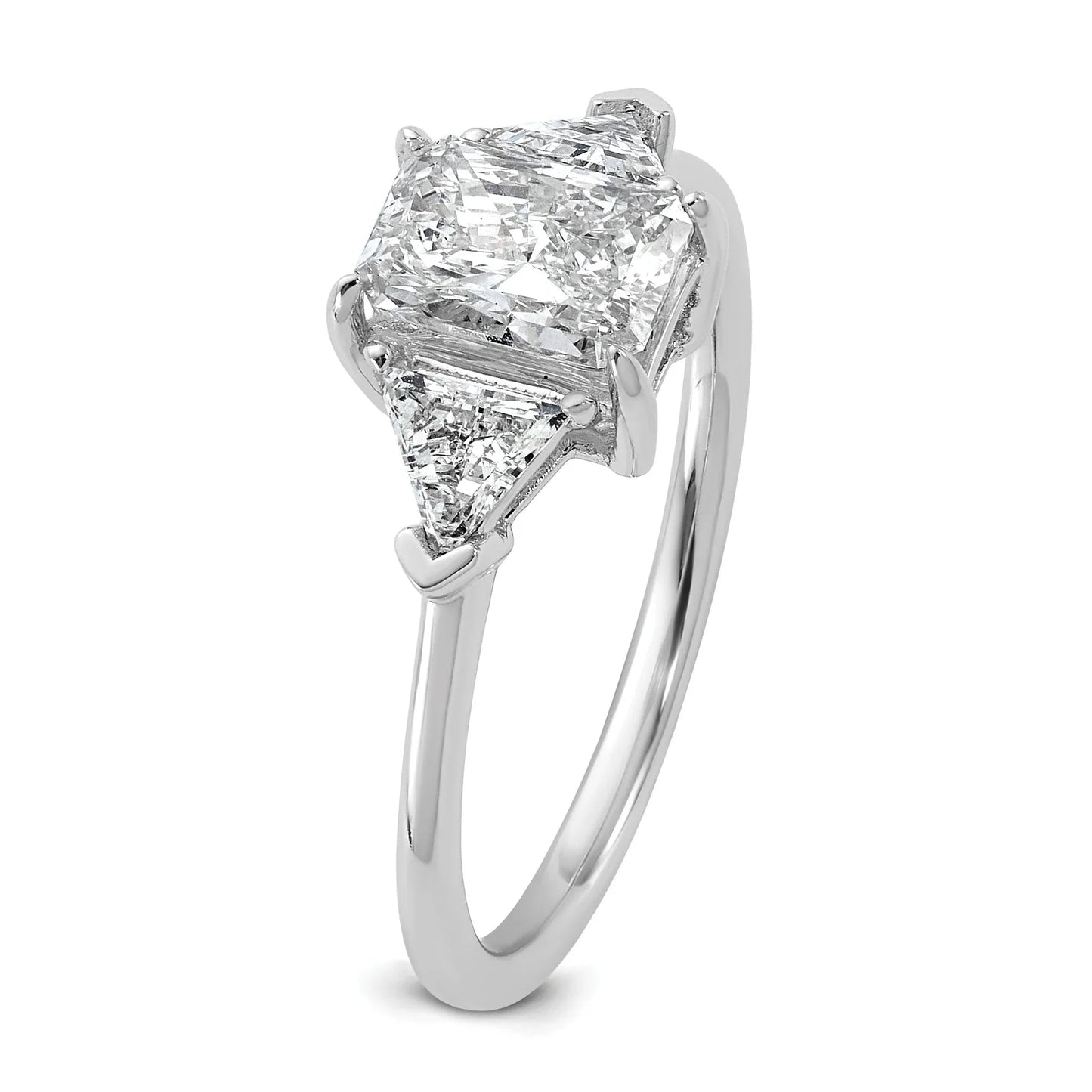 14K White Gold Lab Grown Diamond 3-Stone Bridal Ring