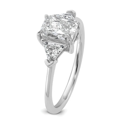 14K White Gold Lab Grown Diamond 3-Stone Bridal Ring