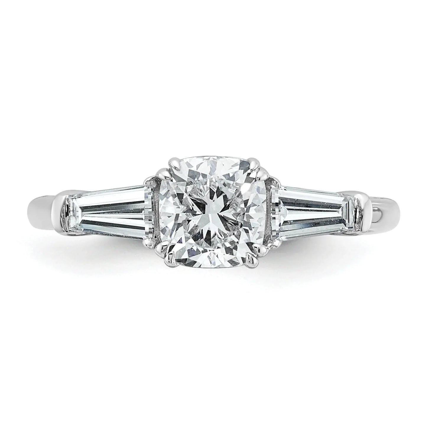 Lab Grown Diamond Princess & Half-Moon 3-Stone Bridal Ring