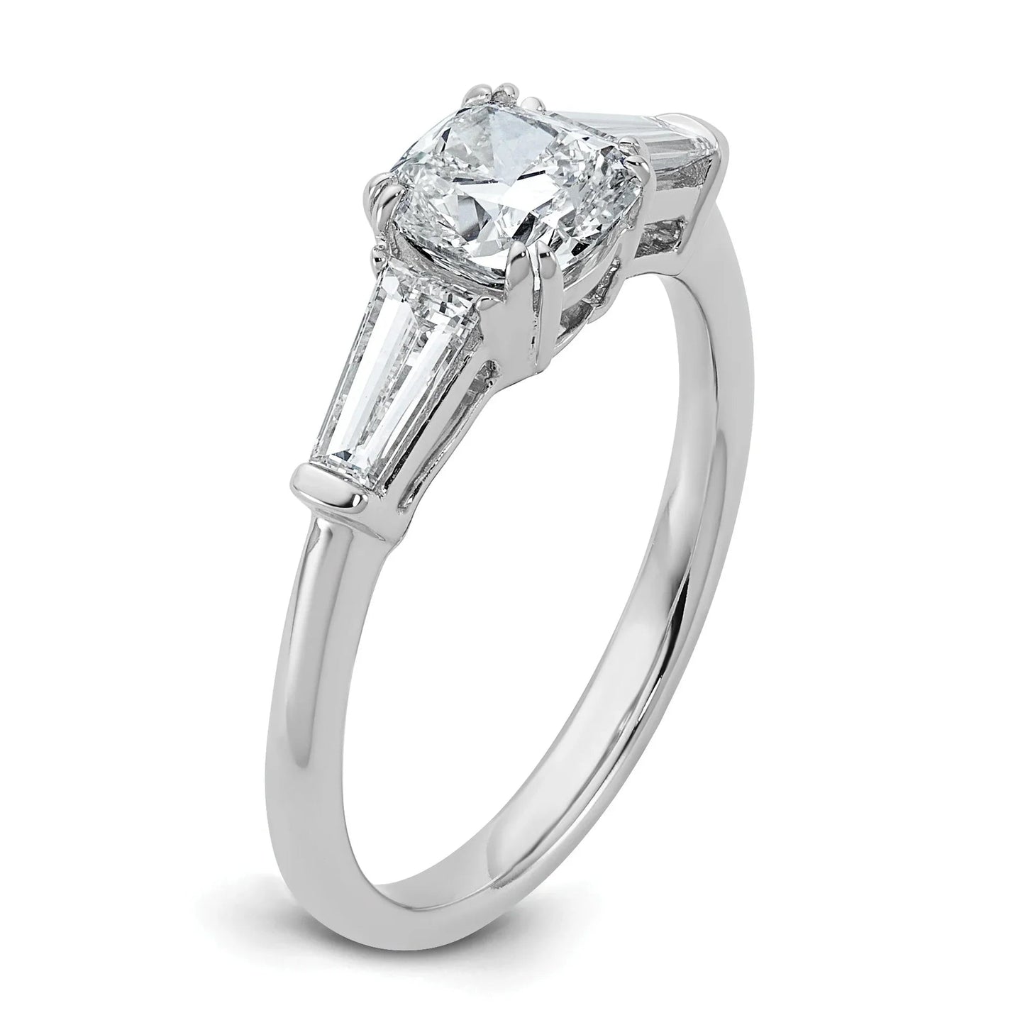 Lab Grown Diamond Princess & Half-Moon 3-Stone Bridal Ring