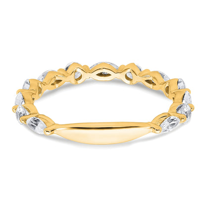 0.75 Ct Lab Grown Diamond Prong 14K Yellow Gold Alternating Wedding Enhancer Band