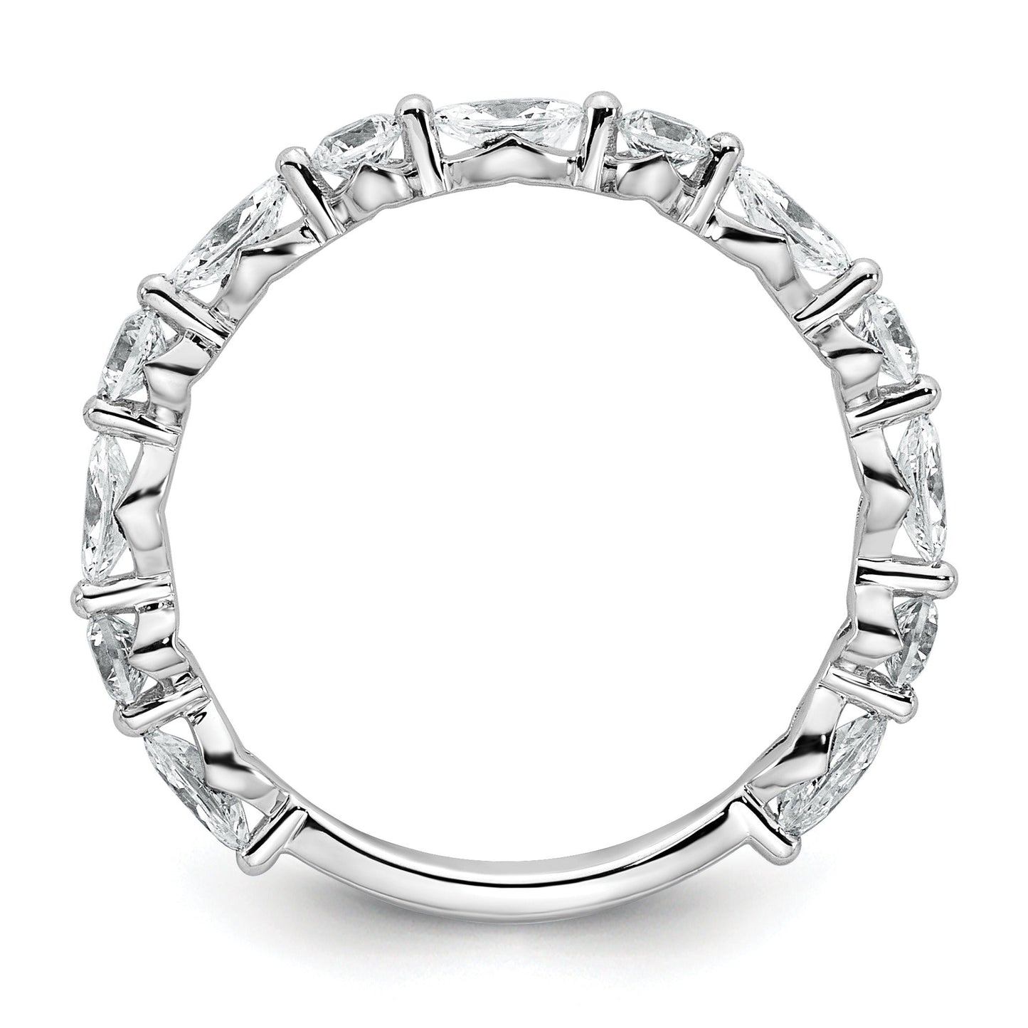 14K White Gold Lab Grown Diamond Wedding Band Ring 0.75 Ct
