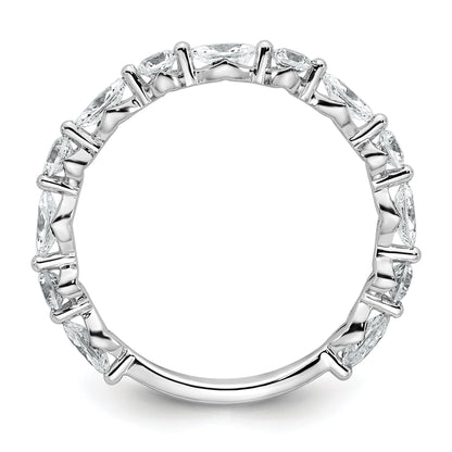 14K White Gold Lab Grown Diamond Wedding Band Ring 0.75 Ct