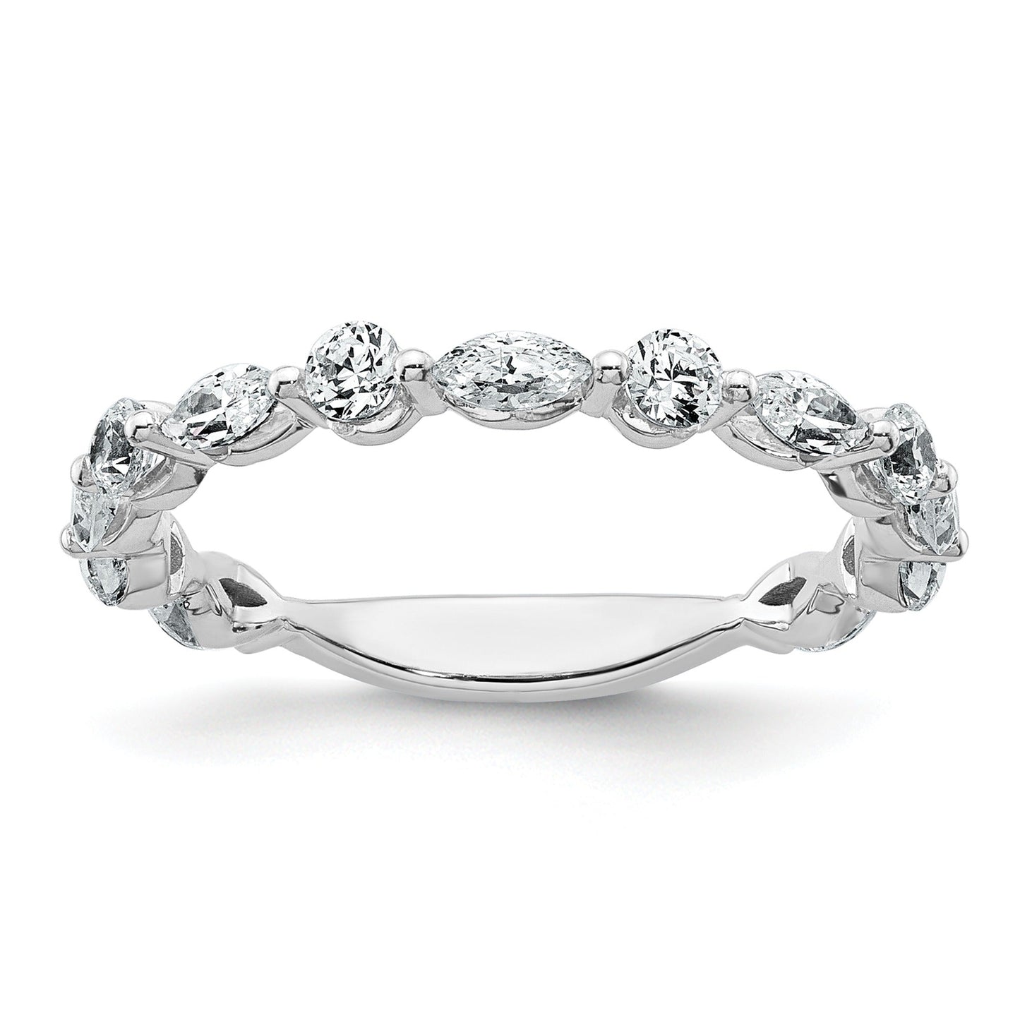 14K White Gold Lab Grown Diamond Wedding Band Ring 0.75 Ct