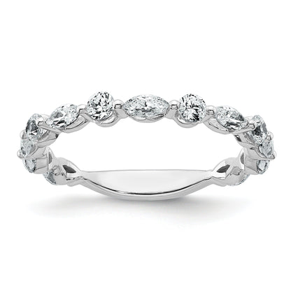14K White Gold Lab Grown Diamond Wedding Band Ring 0.75 Ct