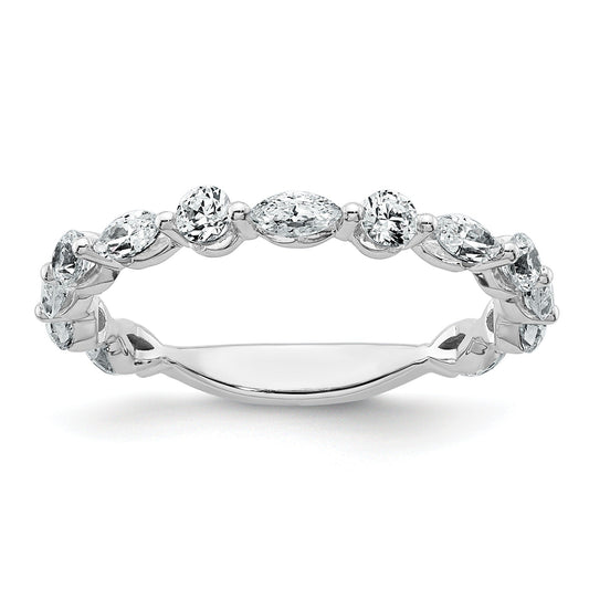 14K White Gold Lab Grown Diamond Wedding Band Ring 0.75 Ct