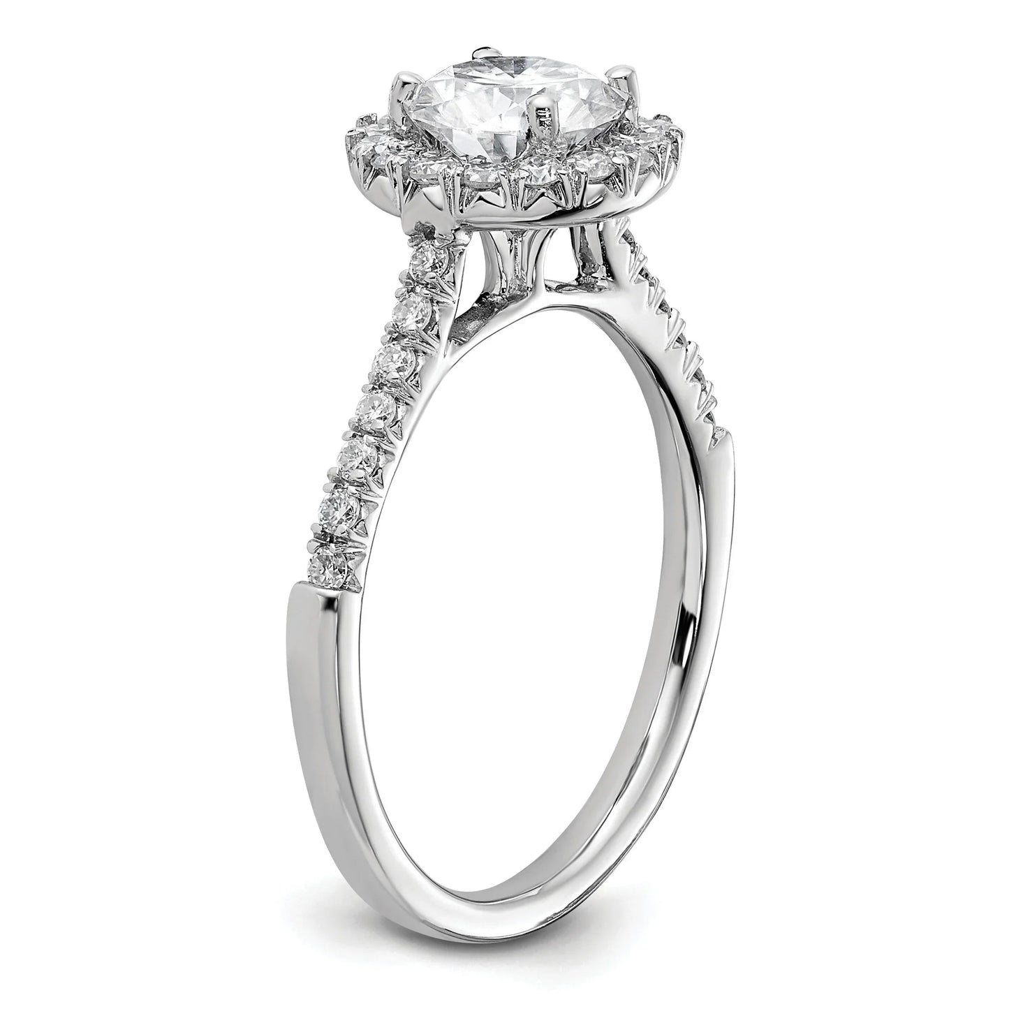 14k White Gold Lab Grown Diamond Halo Ring Semi Mount