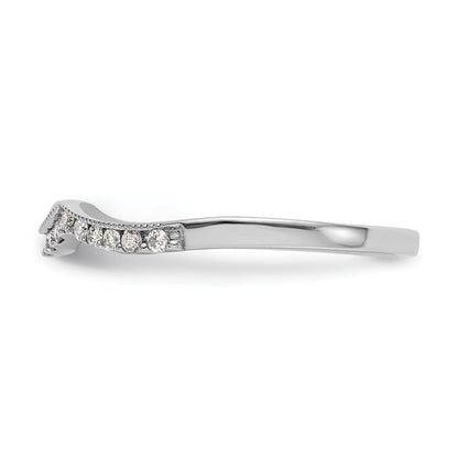 Round Lab Diamond Pavé 14K White Gold Curved Wedding Enhancer Band