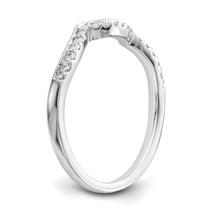 Round Lab Diamond Pavé 14K White Gold Curved Wedding Enhancer Band