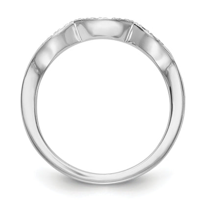 0.12 Ct Round White Lab Grown Diamond Pavé 14K White Gold Wedding Band Enhancer