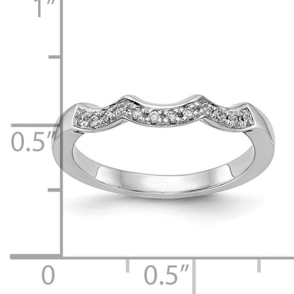 0.12 Ct Round White Lab Grown Diamond Pavé 14K White Gold Wedding Band Enhancer