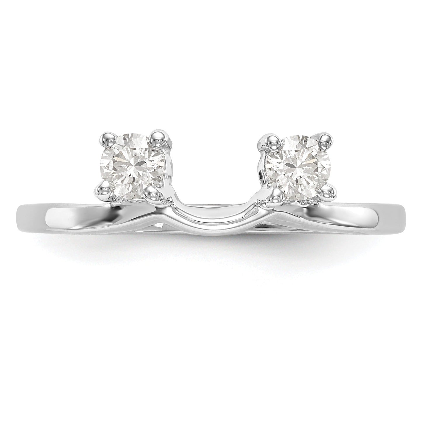 0.5 Ct Round White Diamond Prong 14K White Gold Ring Wrap Enhancer