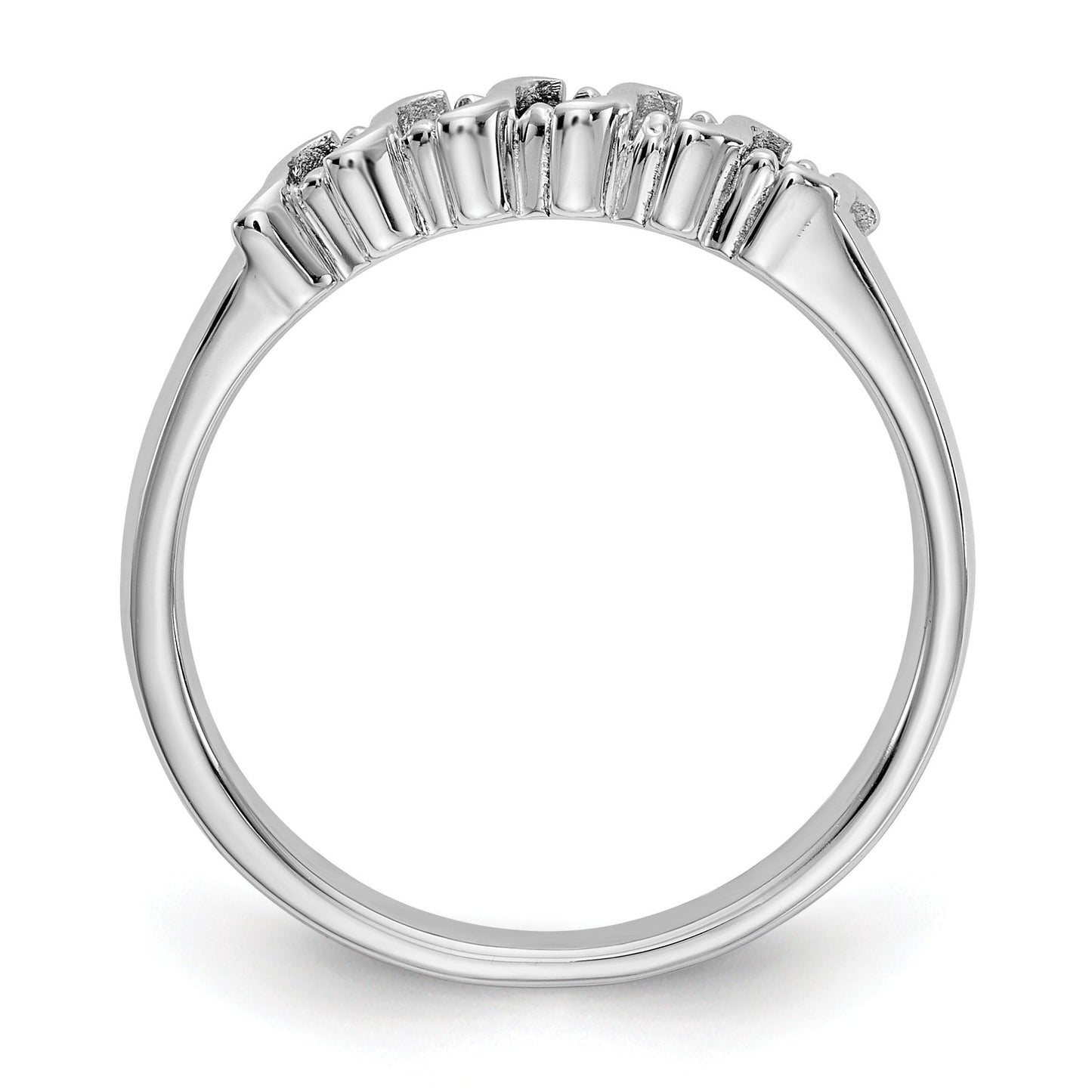 Round Sapphire Diamond Prong 10K Gold Five Stone Ring