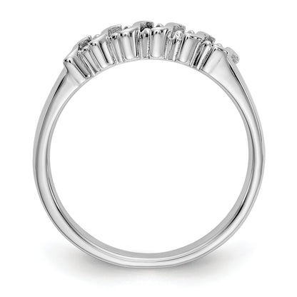 Round Sapphire Diamond Prong 10K Gold Five Stone Ring
