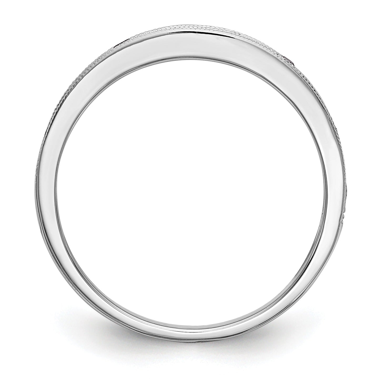 0.51 Ct Round Blue Sapphire Channel Set White Gold Eternity Band Ring