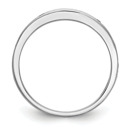 0.51 Ct Round Blue Sapphire Channel Set White Gold Eternity Band Ring