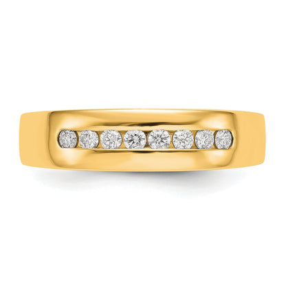 14K Gold 8-Stone 1/2 ct Diamond Men's Channel Band Ring