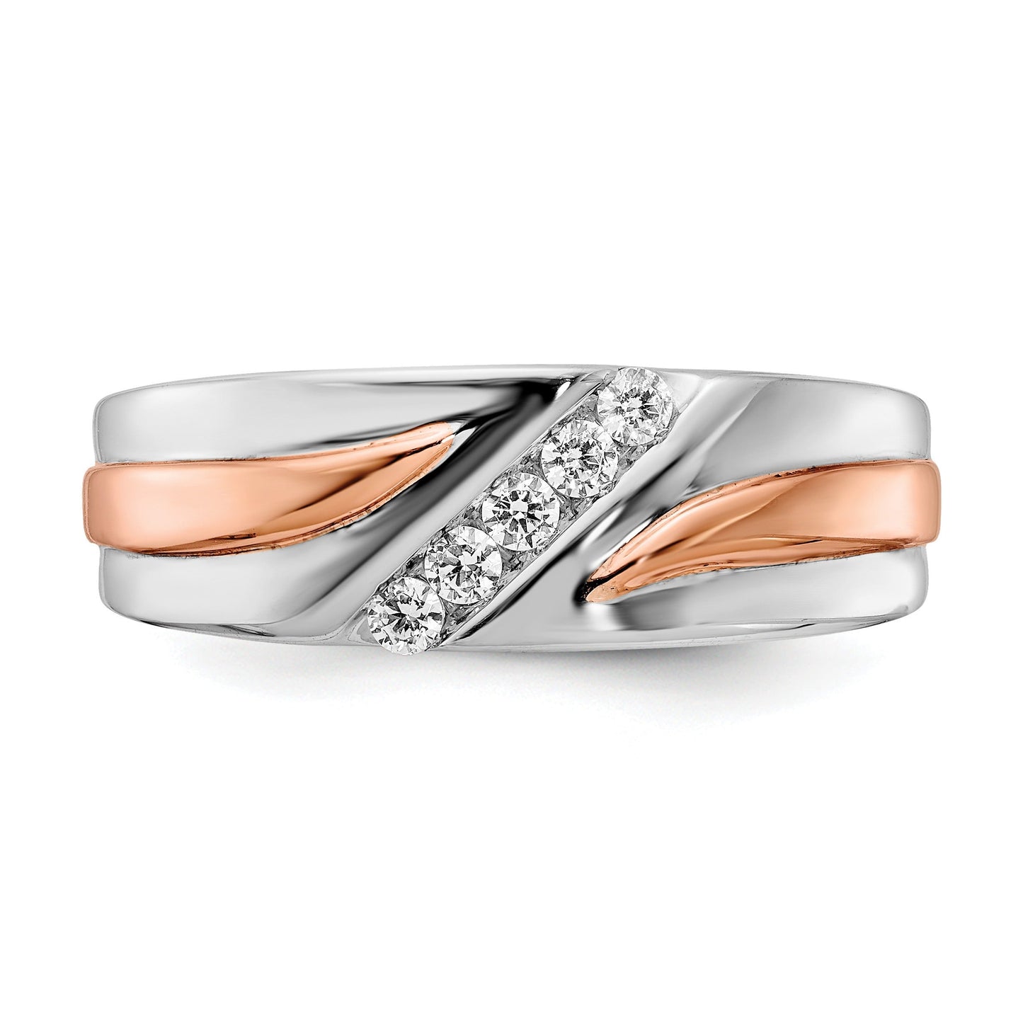 14k Gold 1/5 carat Lab Grown Diamond Five Stone Men's Ring