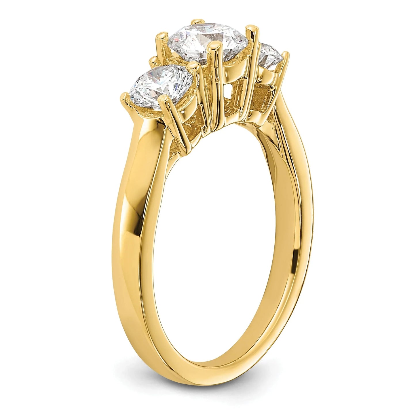 14K Gold Lab Grown Diamond 3-Stone Engagement Ring