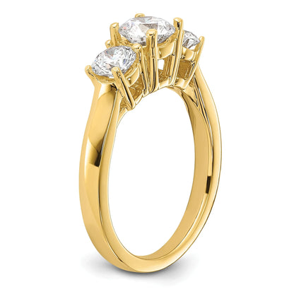 14K Gold Lab Grown Diamond 3-Stone Engagement Ring