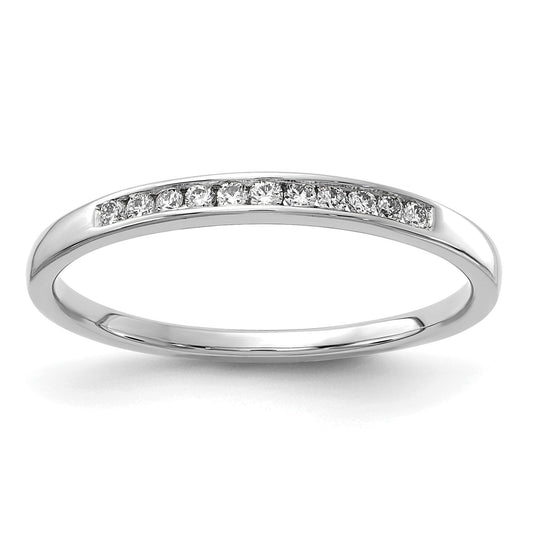0.10 Ct Round Lab Grown Diamond Channel 14K White Gold Enhancer Band