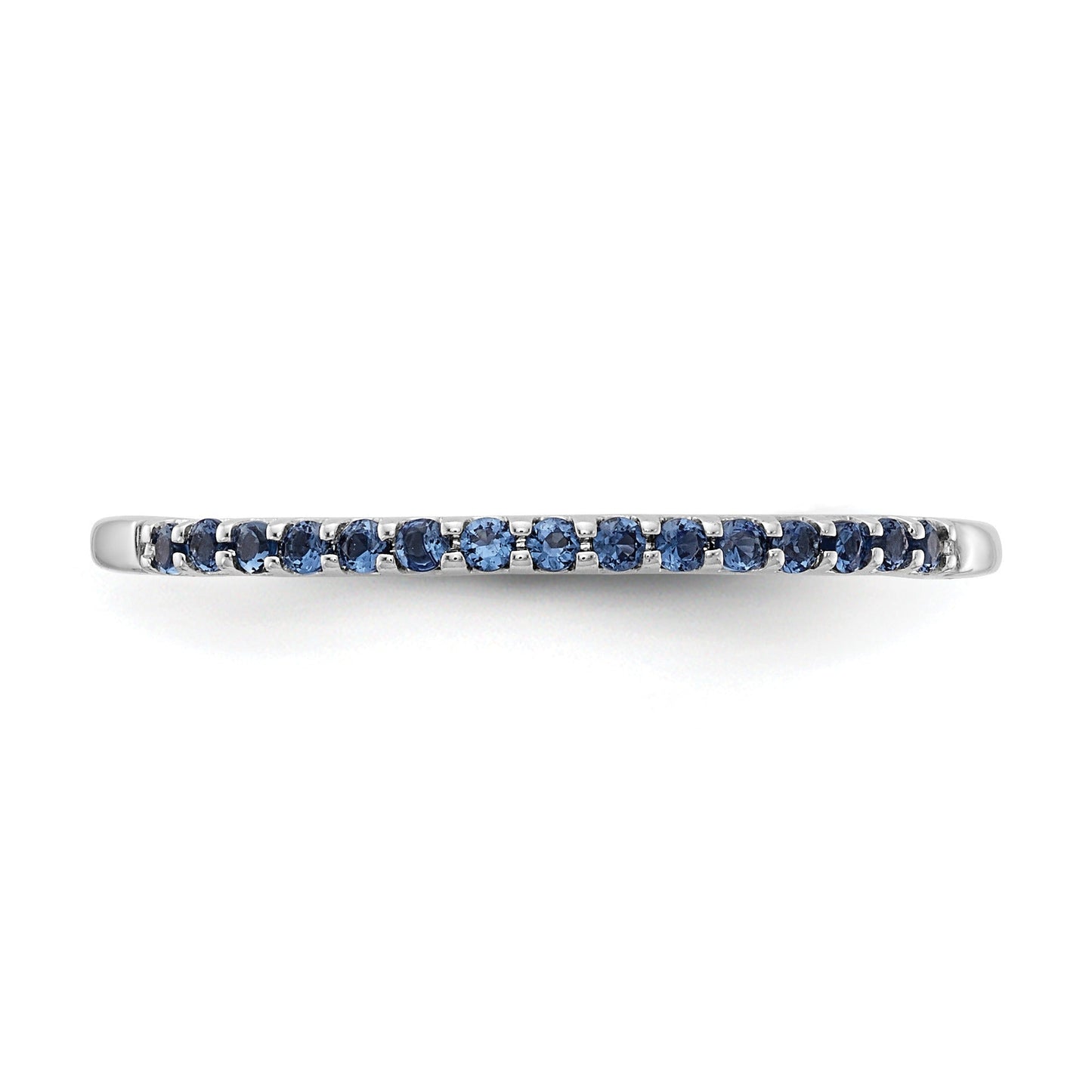 0.24 Ct Round Blue Sapphire Prong White Gold Half Eternity Ring