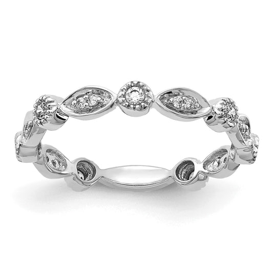 0.2 Ct Round Lab Grown Diamond Bezel 14K White Gold Fashion Enhancer Band