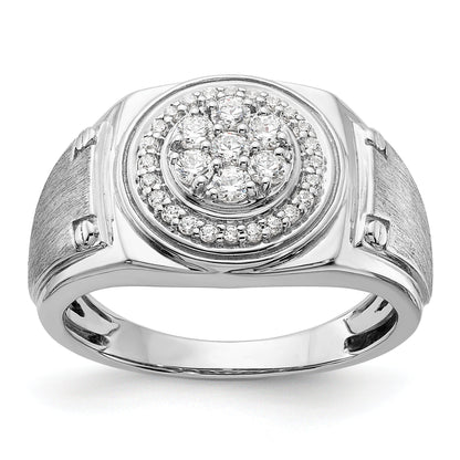 14k White Gold 1/2 ct Lab Grown Diamond Men's Wedding Ring