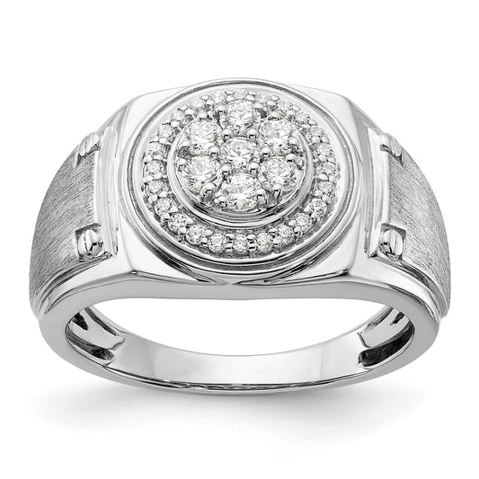 14k White Gold 1/2 ct Lab Grown Diamond Men's Wedding Ring