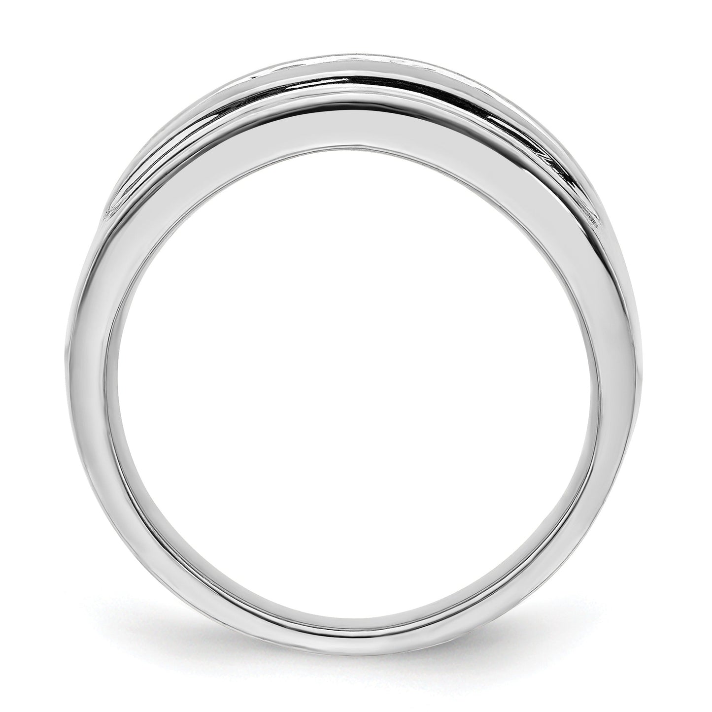 14k White Gold 1/4 ct 5 Stone Lab Grown Diamond Men's Channel Band Ring