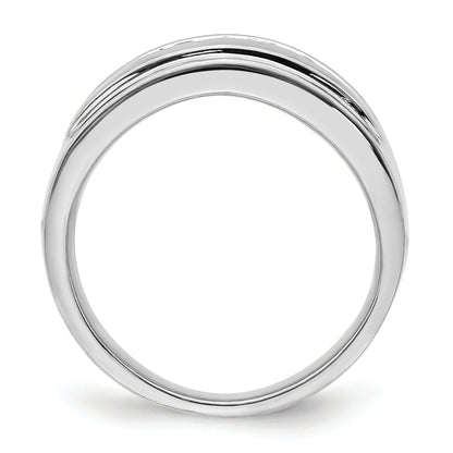 14k White Gold 1/4 ct 5 Stone Lab Grown Diamond Men's Channel Band Ring