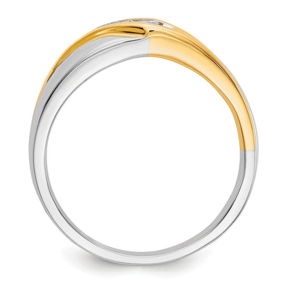 1/6 ct Lab Grown Diamond Four Stone Men's Band Ring 14k Two-tone