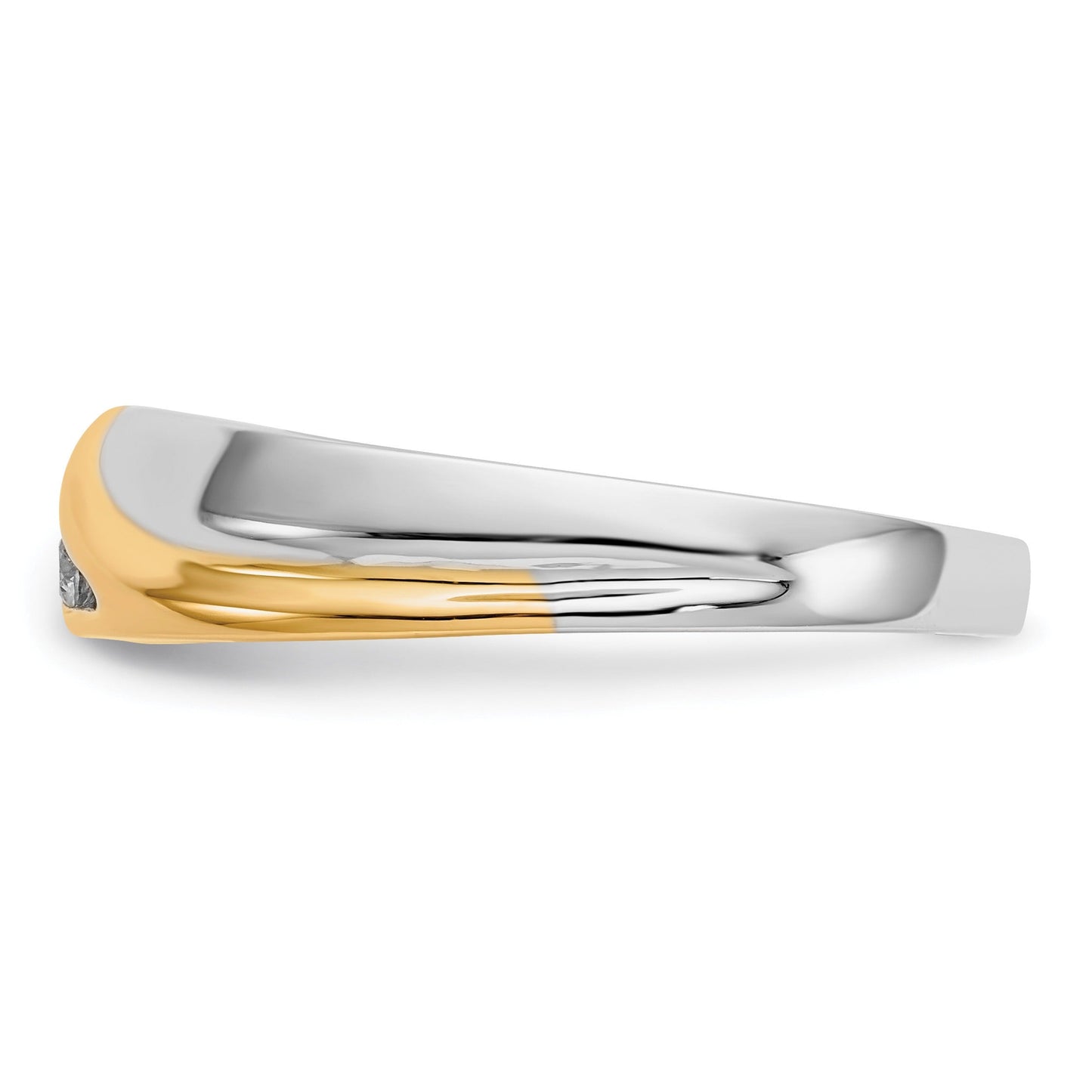 1/6 ct Lab Grown Diamond Four Stone Men's Band Ring 14k Two-tone