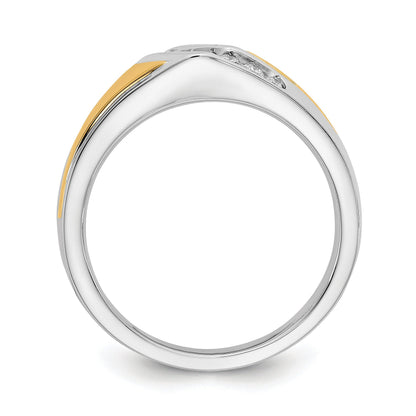 1/4 ct Lab Grown Diamond Men's Wedding Band Ring 14k Two-tone