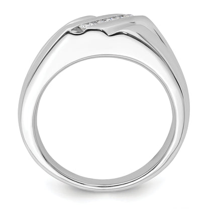 14k White Gold 1/6 ct Lab Grown Diamond Six Stone Men's Ring