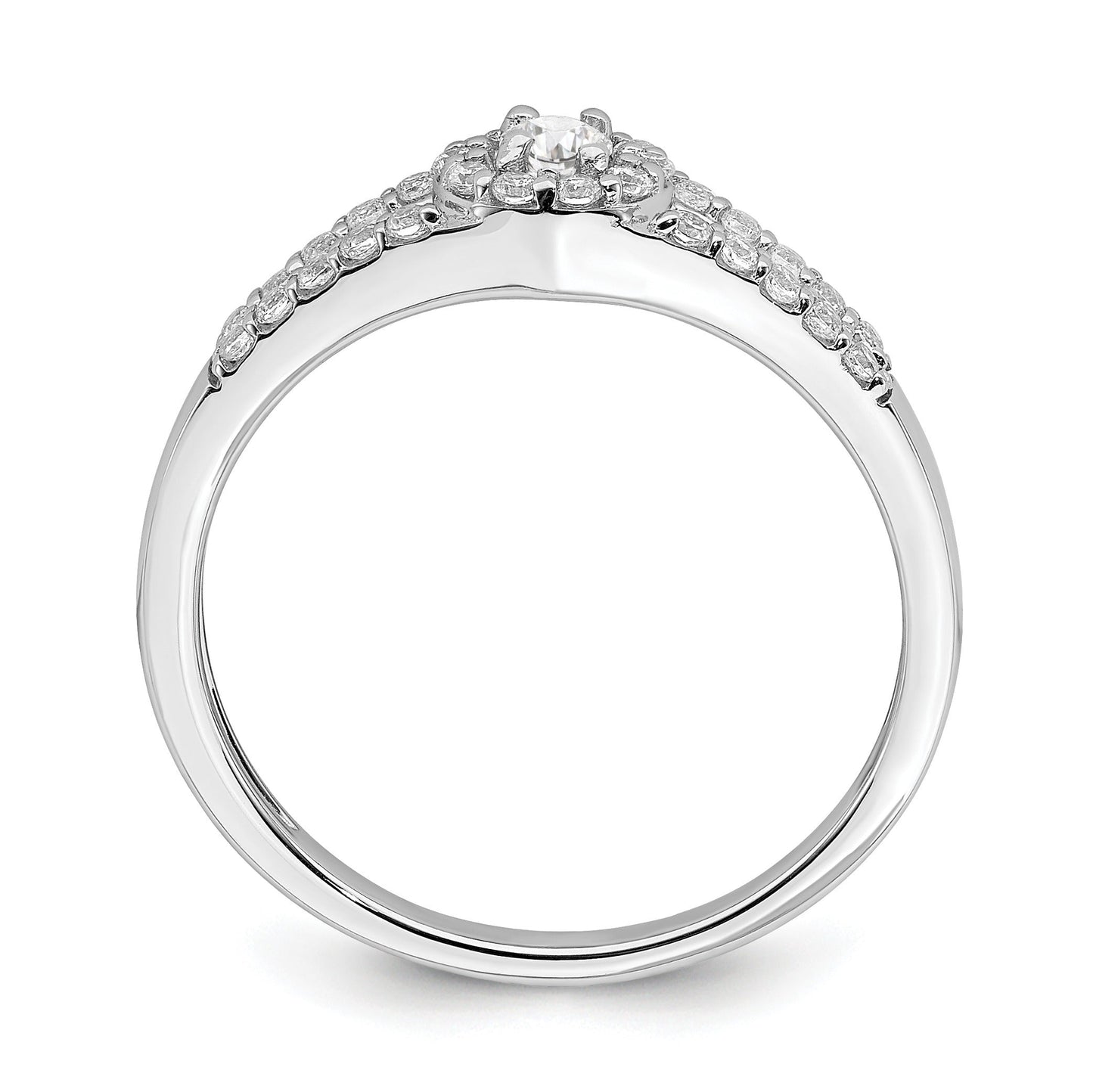 10k White Gold Lab Grown Diamond Round Halo Engagement Ring 0.35 ct
