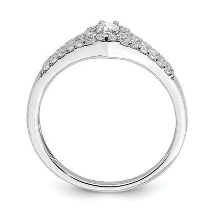 10k White Gold Lab Grown Diamond Round Halo Engagement Ring 0.35 ct