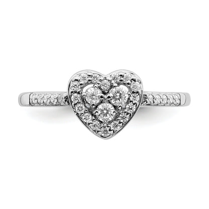 0.26 Ct 10k White Gold Lab Grown Diamond Cluster Halo Pave Engagement Ring