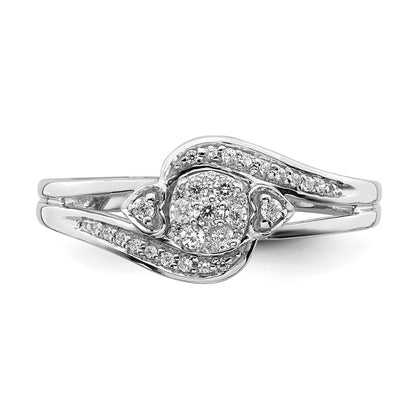 10K White Gold Lab Grown Diamond Cluster Engagement Ring 0.2 ct