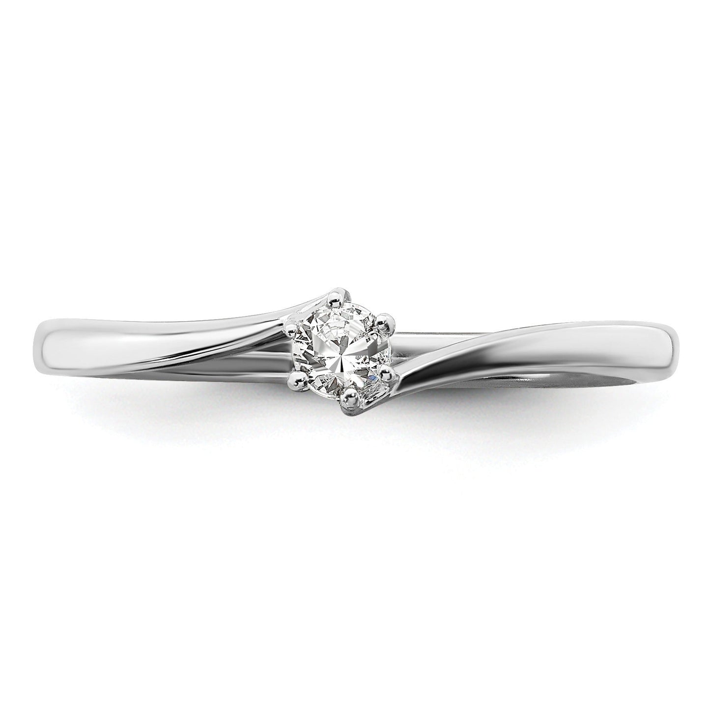 14k White Gold Lab Grown Diamond Petite Solitaire Engagement Ring 1/8 carat