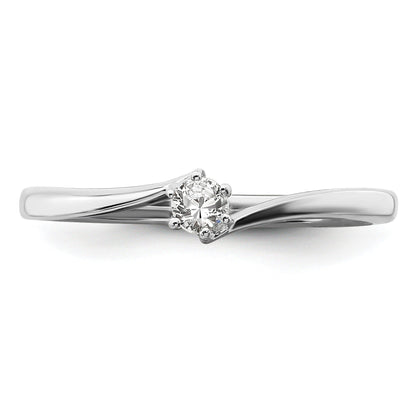 14k White Gold Lab Grown Diamond Petite Solitaire Engagement Ring 1/8 carat
