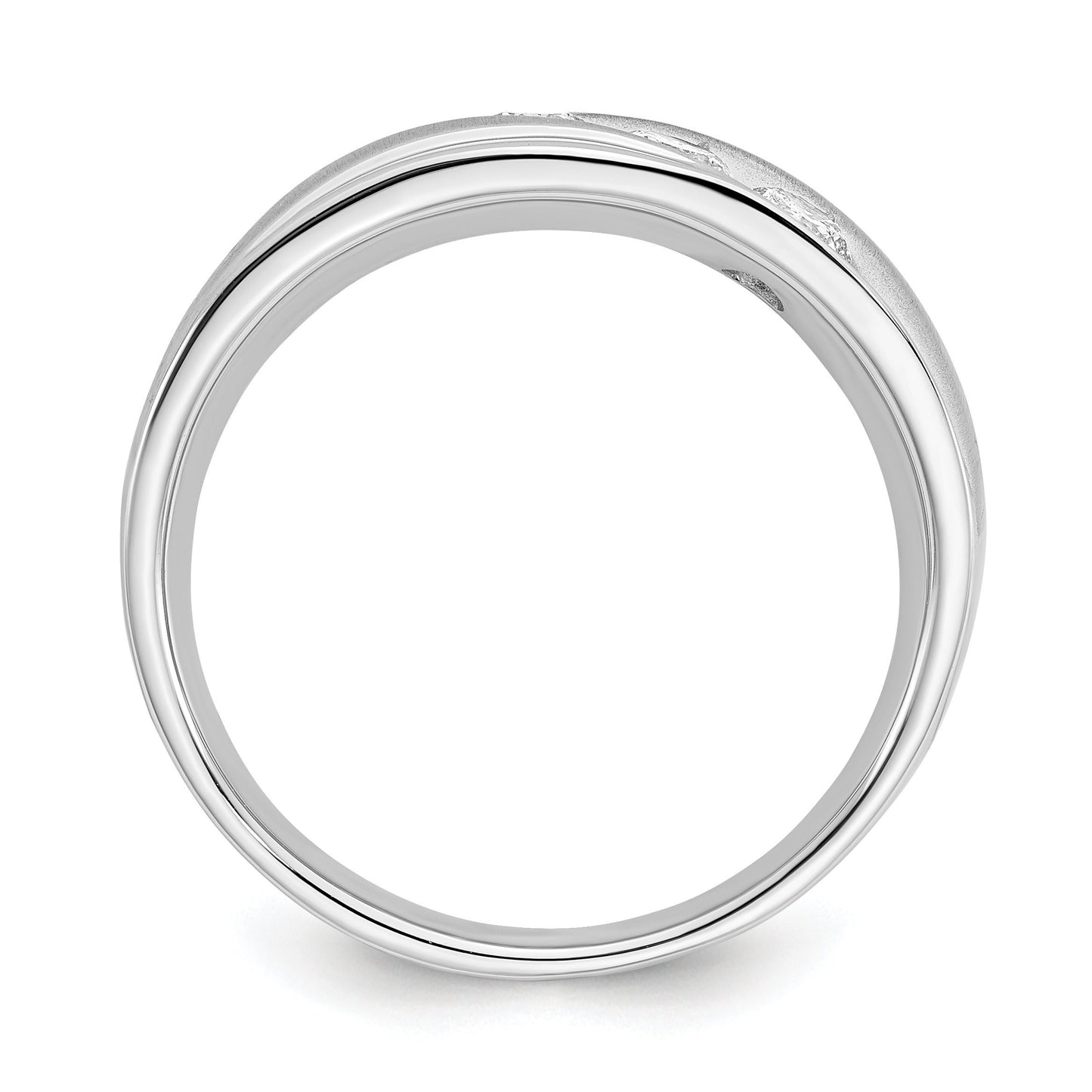 5/8 ct Lab Diamond Three Stone Wedding Bands Men's Ring 14k White Gold