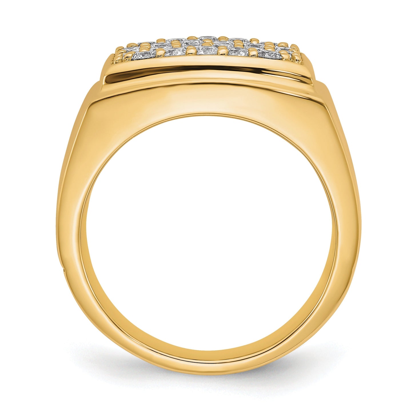 1 ct Lab Grown Diamond Cluster Men's Ring 10k Gold