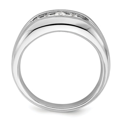 1/3 ct Lab Grown Diamond Five Stone Men's Ring 14k White Gold