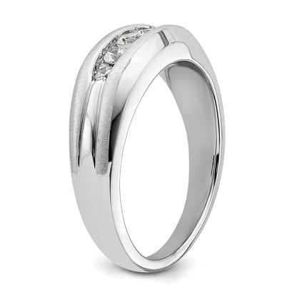 1/3 ct Lab Grown Diamond Five Stone Men's Ring 14k White Gold