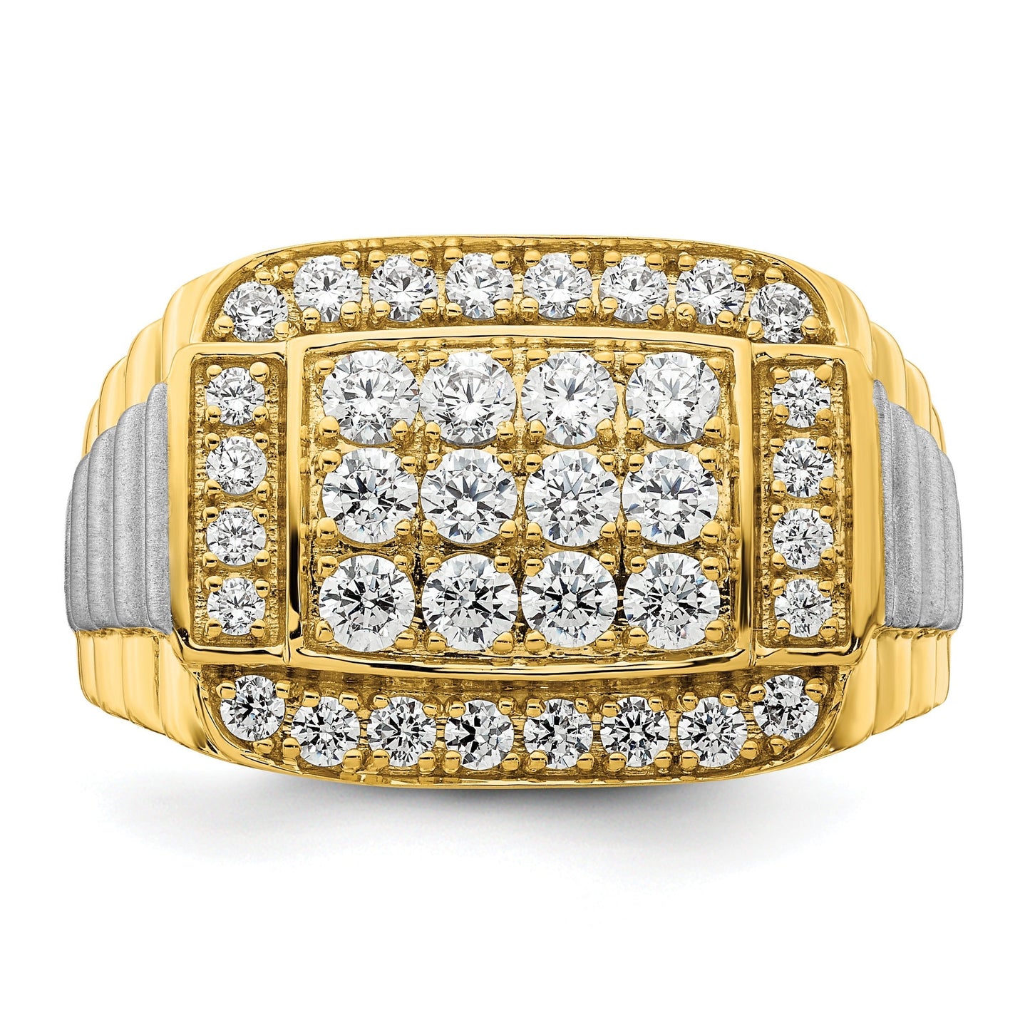 14k Two-Tone 1.3 ct Lab Grown Diamond Men's Ring
