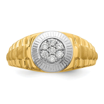 14k Gold Round  1/4 ct Lab Grown Diamond Men's Ring