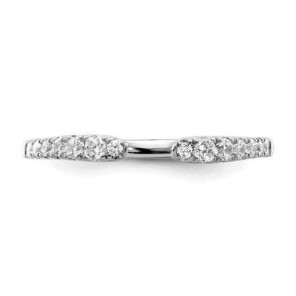 Round Lab Grown Diamond Pavé 14K White Gold Open Cuff Wedding Enhancer Band